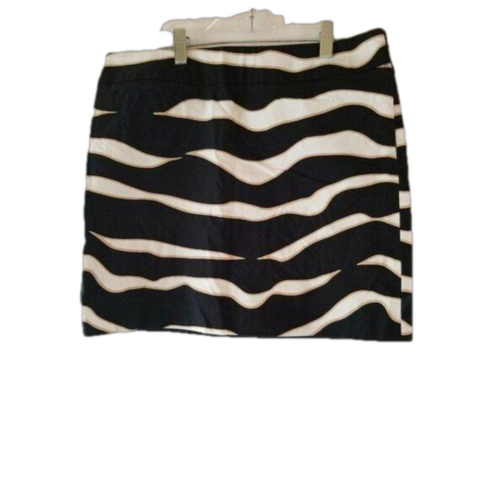 Kenneth Cole Reaction Mini Skirt Zebra Animal Print Size 6 Cotton Spandex